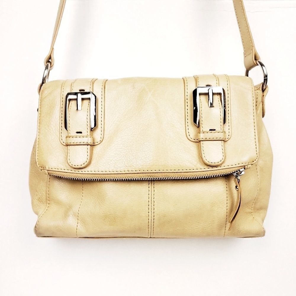 B. Makowsky tan/beige adjustable shoulder bag